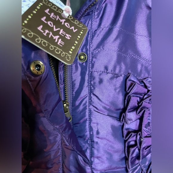 Girls Down-Filled Iridescent Purple Winter Coat - Picture 8 of 8